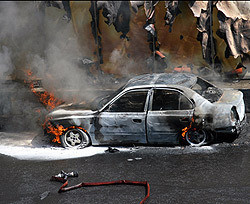 Ночью в Киеве сгорели три машины 