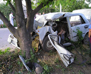 На Донеччине иномарка влетела в дерево – погибли три человека 
