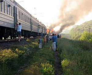 В Тернопольской области загорелся поезд со свеклой  