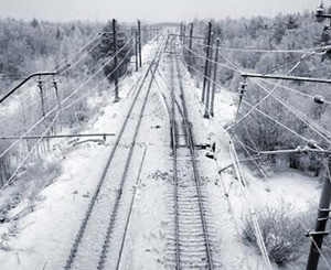 Снег практически парализовал движение поездов в Польше  