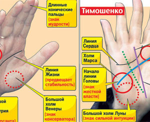 На ладонях у Тимошенко - знак фараона, а у Януковича - удачи 