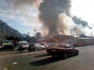 Пожар на центральной улице Днепропетровска начался с банкомата