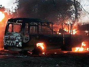 На Волыни вспыхнул автобус с пассажирами