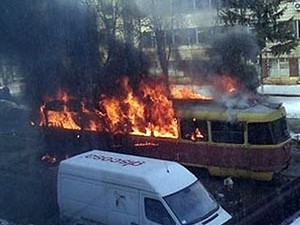 В Днепровском районе Киева вспыхнул трамвай 