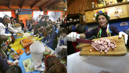 В Киеве готовят тонну салата 