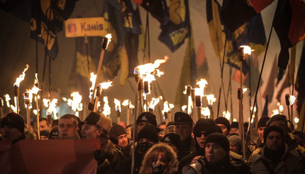 Факельное шествие в честь Бандеры в Киеве