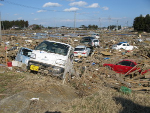 Японский император посетил разрушенные цунами районы