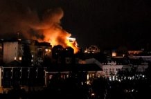 В центре Киева горел дом по соседству с отелем Hyatt  