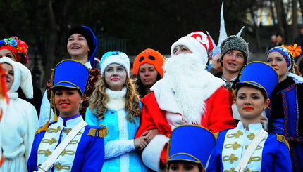 Парад Дедов Морозов в Одессе