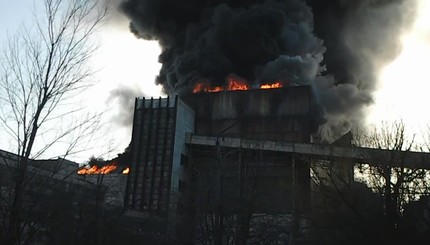 Пожар на крупной донбасской ТЭС 