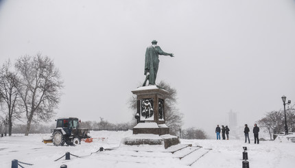 Снегопад в Одессе в январе 2016 года.