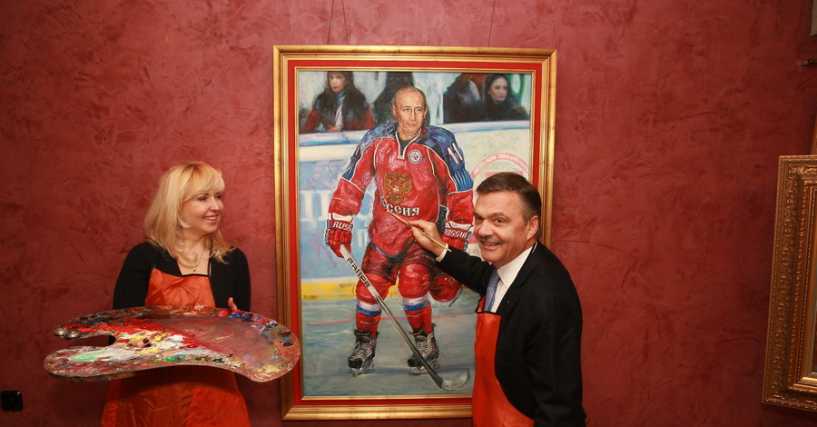Донецкая художница нарисовала Путина на коньках
