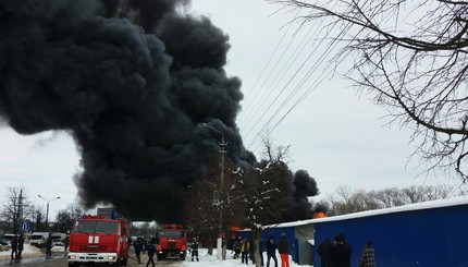 Пожар на рынке в Черновцах