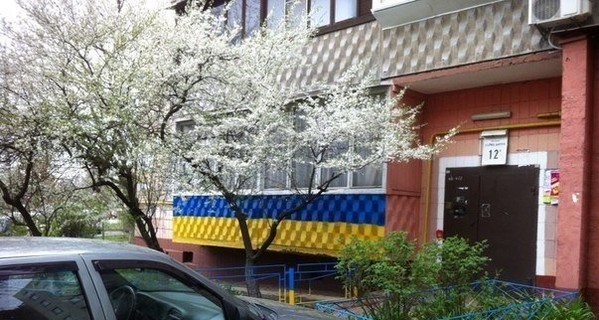 Киевляне украшают свои дома в патриотичном стиле