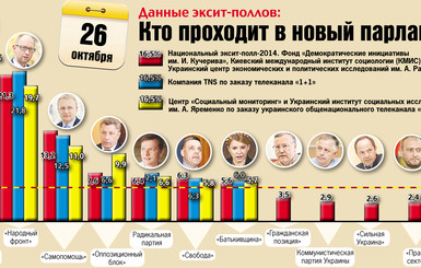 Экзит-пол: на выборах 2014 в парламент проходят семь партий