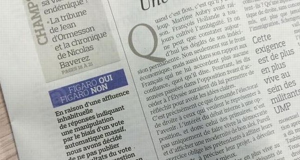Французская газета отказалась публиковать опрос по 