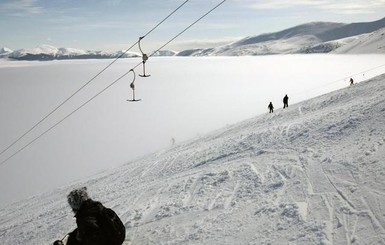 Высота снежного покрова на горных курортах Украины