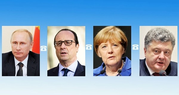 Порошенко, Путин, Меркель и Олланд обсудят в понедельник минские договоренности