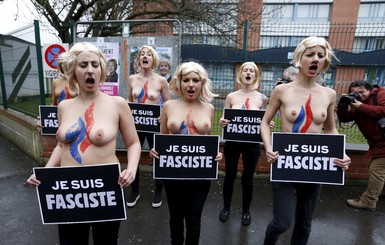 Во Франции Femen приветствовали лидера ультраправых 