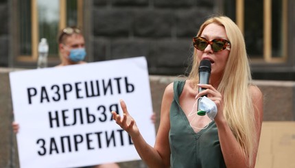 Полякова собрала артистов на митинг под Кабмином