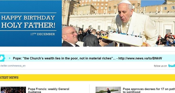 Пресс-служба Порошенко поздравила Папу Римского с днем рождения, перепутав возраст