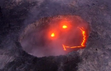 В Гавайском вулкане образовался смайлик