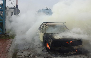 На КПП возле польской границы сгорел автомобиль