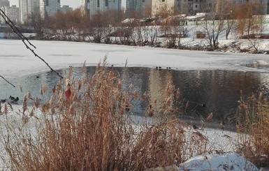 На киевском озере мужчина провалился под лед и утонул