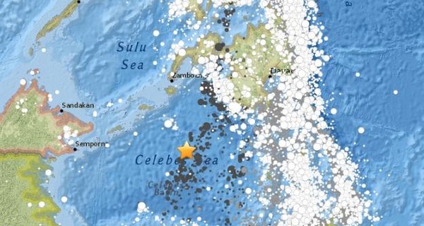 Между Индонезией и Филиппинами произошло мощное землетрясение