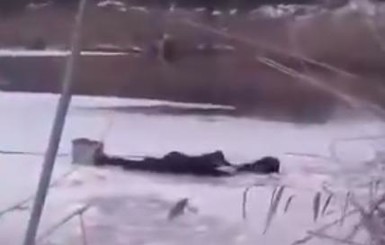 Полицейский спас провалившегося под лед рыбака