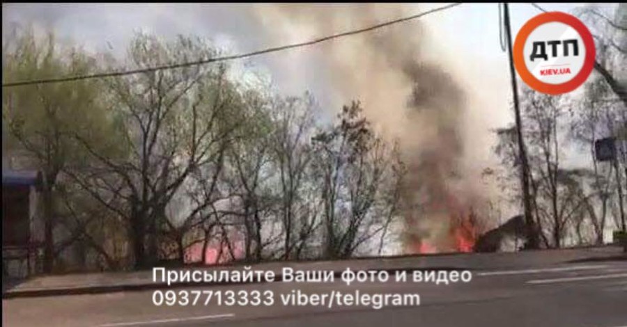 В Киеве вспыхнул пожар на берегу Совских прудов