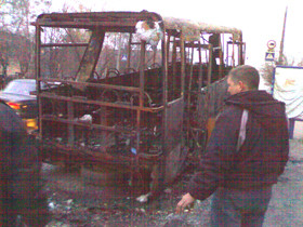 Автобус сгорел дотла за несколько минут 