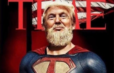Сын Трампа показал своего отца в образе супермэна