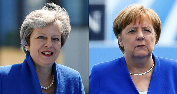 На саммит НАТО Меркель и Мэй прибыли в почти одинаковых жакетах
