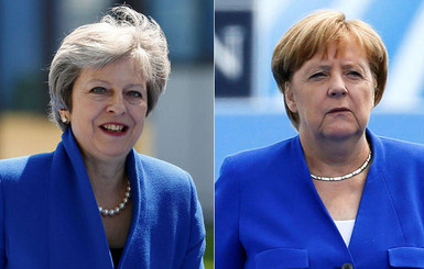 На саммит НАТО Меркель и Мэй прибыли в почти одинаковых жакетах