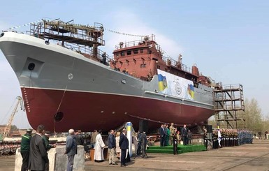 В Киеве спустили на воду самый большой военный корабль за последние 17 лет