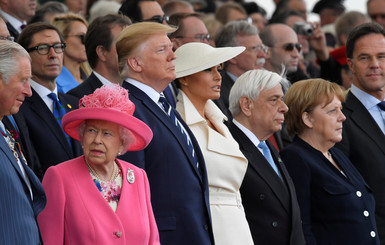 Дело в шляпе: Мелания Трамп, Елизавета II и Тереза Мэй на праздновании 75-летия высадки в Нормандии