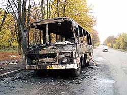 Возле Каменец-Подольского сгорел автобус с детьми 