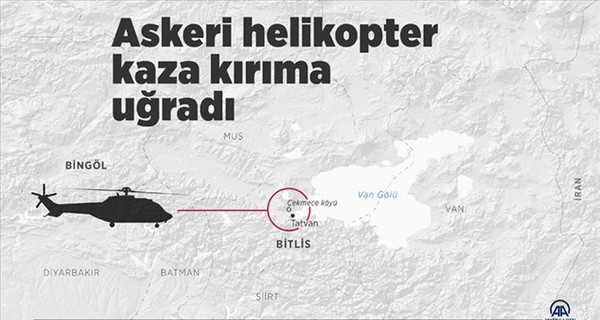 В Турции потерпел крушение военный вертолет. 11 человек погибли, среди них - известный генерал