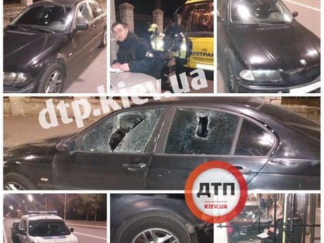 В Киеве обстреляли маршрутку, ранен водитель
