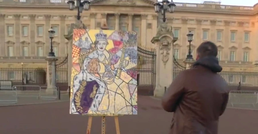 Британський художник Мослі показав новий портрет Єлизавети II із золотом з нагоди її 70-річного правління на престолі