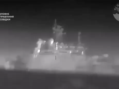 В ГУР показали видео уничтожения корабля «Цезарь Куников»