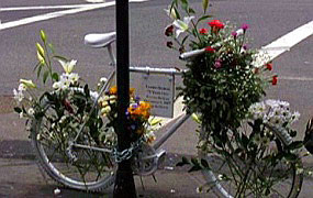 Сегодня на месте гибели велосипедиста установят мемориал 