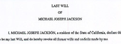 Опубликовано завещание Джексона 