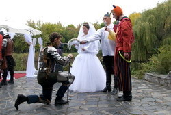 В Запорожье прошла рыцарская свадьба 