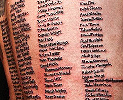 Солдат из Британии вытатуировал на спине имена 223 товарищей, погибших в Афганистане  