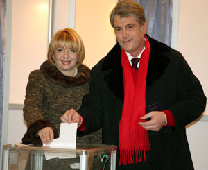 Ющенко впервые голосовал без детей 