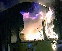 В Алуште полностью сгорел троллейбус 