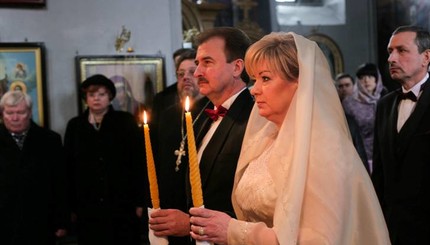 Александр Попов и его супруга Ирина Владимировна повенчались, прожив вместе 28 лет.