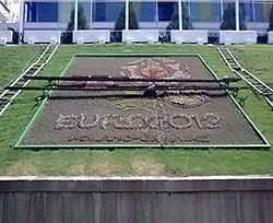 Вандалы затоптали цветочный логотип Евро-2012 